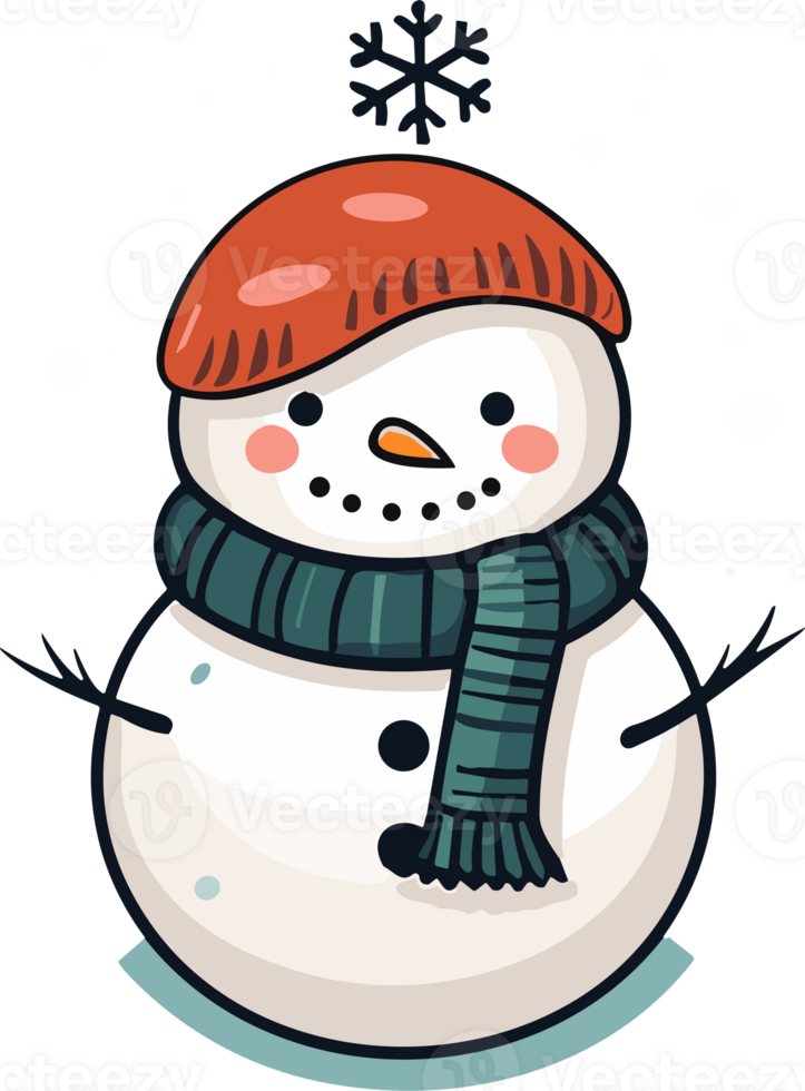 Whimsical Winter Charm with Adorable Snowman png