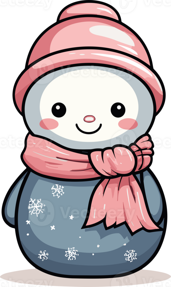 Whimsical Winter Charm with Adorable Snowman png