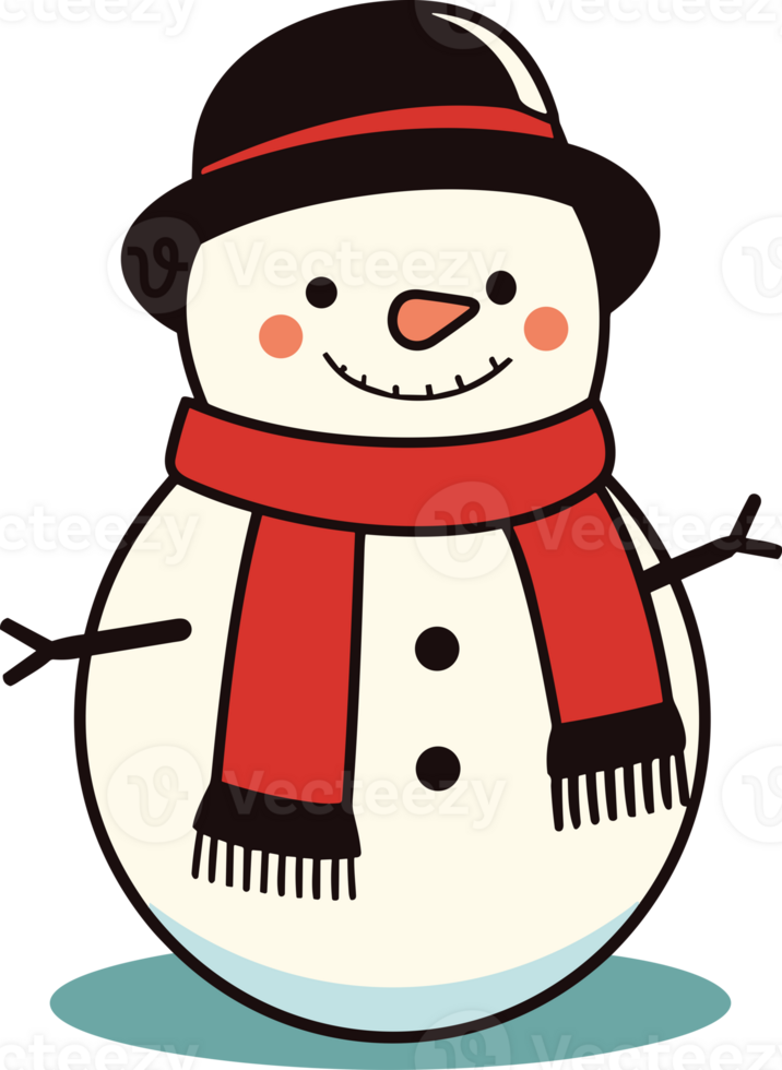 Whimsical Winter Charm with Adorable Snowman png
