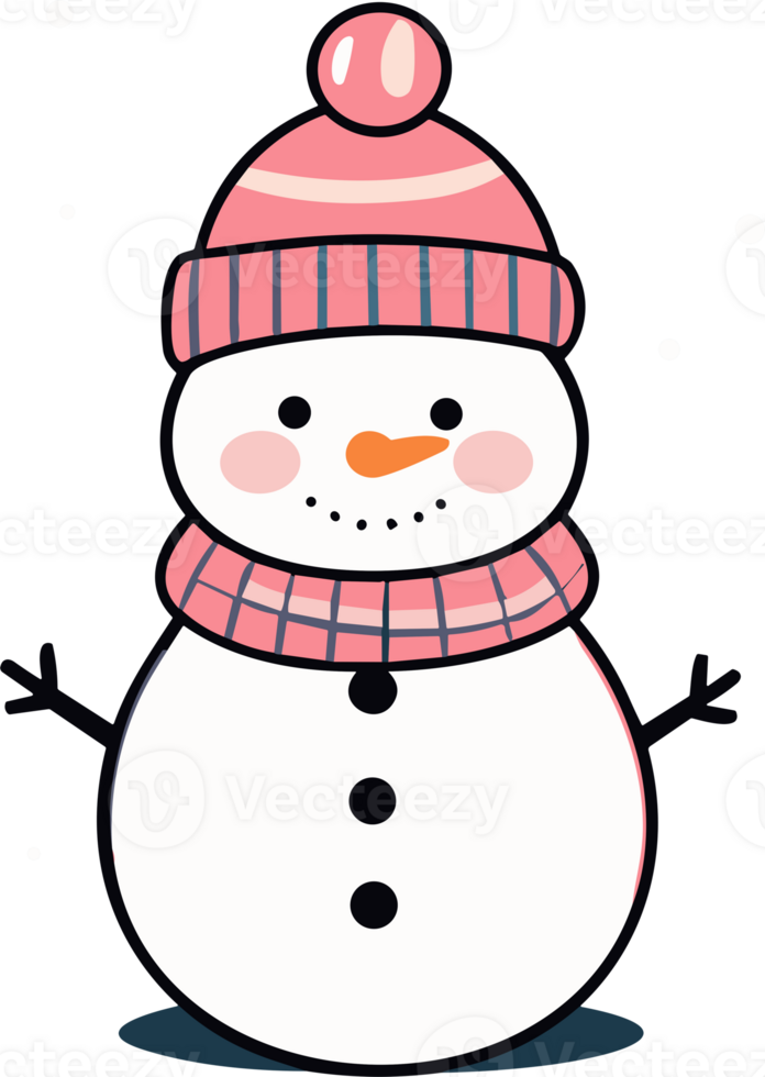 Whimsical Winter Charm with Adorable Snowman png