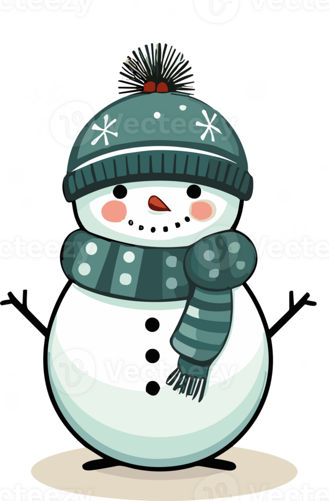 Whimsical Winter Charm with Adorable Snowman png