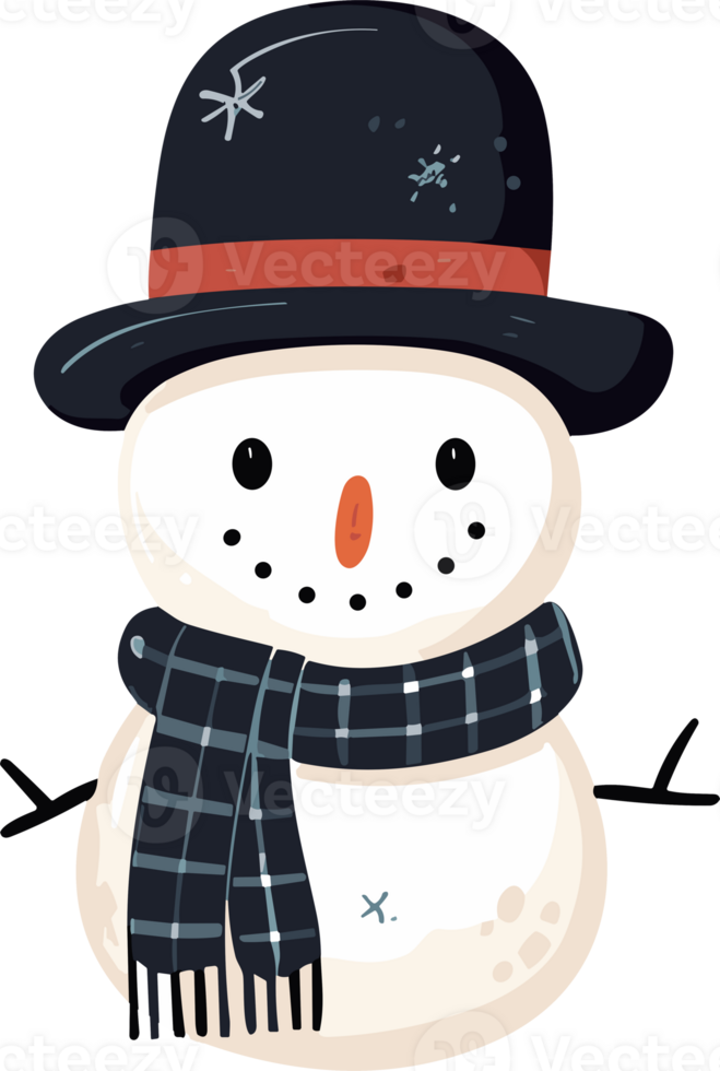 Whimsical Winter Charm with Adorable Snowman png