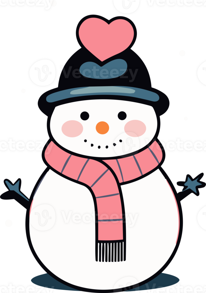 Whimsical Winter Charm with Adorable Snowman png