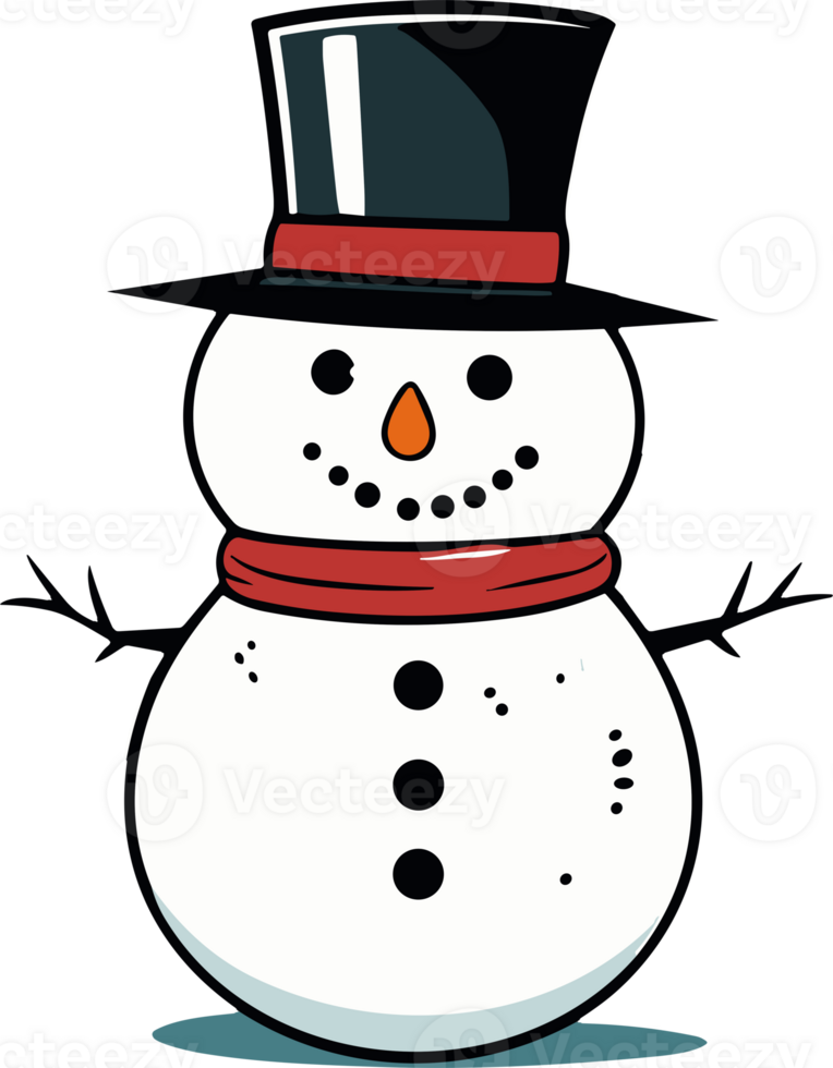 Whimsical Winter Charm with Adorable Snowman png
