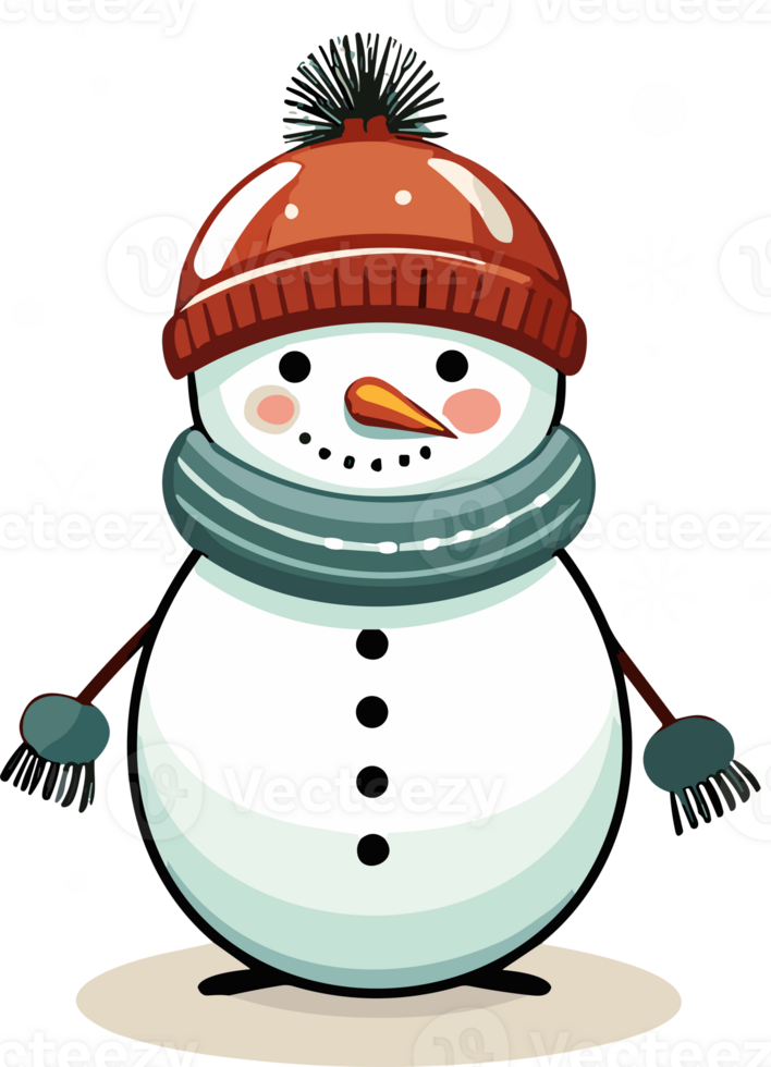 Whimsical Winter Charm with Adorable Snowman png