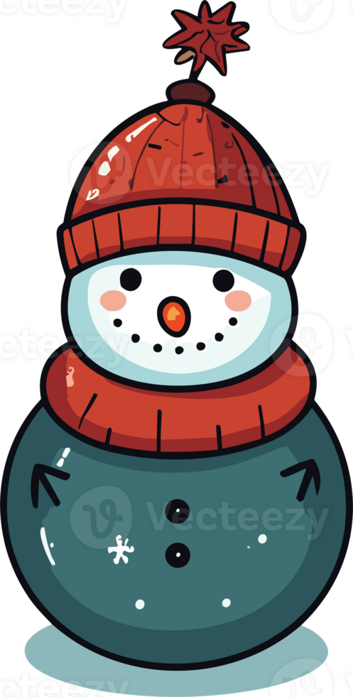 Whimsical Winter Charm with Adorable Snowman png