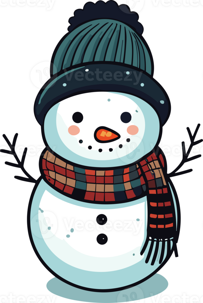Whimsical Winter Charm with Adorable Snowman png
