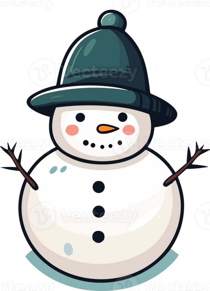 Whimsical Winter Charm with Adorable Snowman png