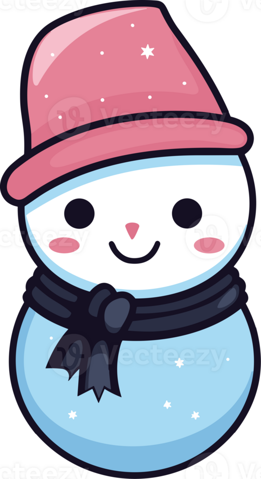 Whimsical Winter Charm with Adorable Snowman png