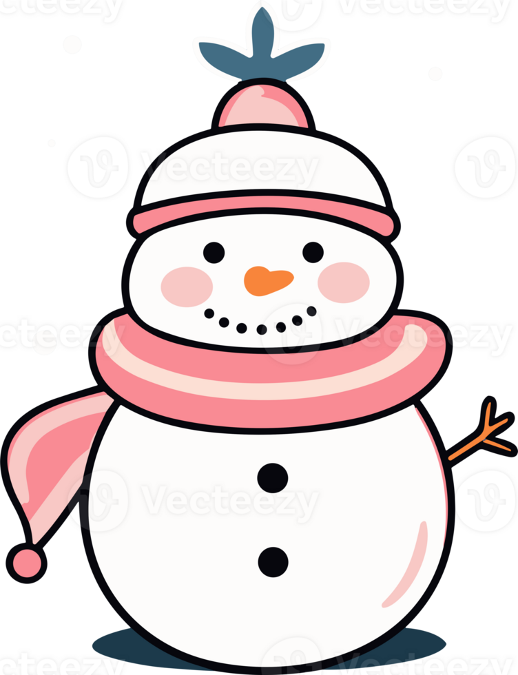 Whimsical Winter Charm with Adorable Snowman png