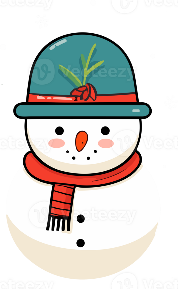 Whimsical Winter Charm with Adorable Snowman png