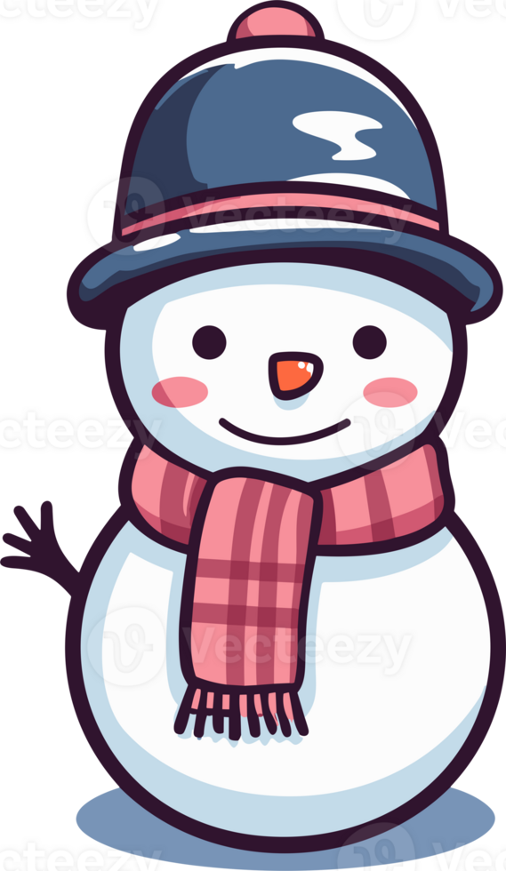 Whimsical Winter Charm with Adorable Snowman png