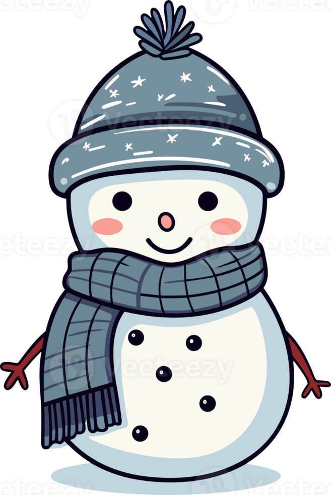 Whimsical Winter Charm with Adorable Snowman png
