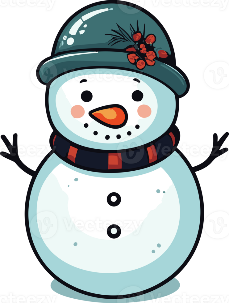 Whimsical Winter Charm with Adorable Snowman png