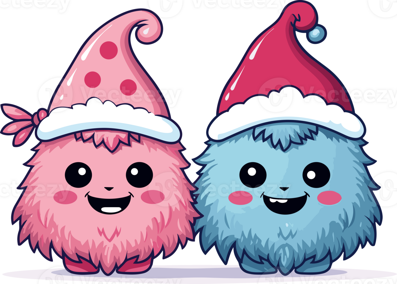 Whimsical Winter Charm with Adorable Snow monsters png
