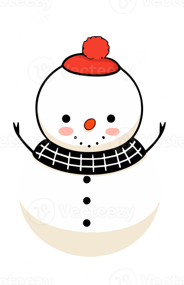 Whimsical Winter Charm with Adorable Snowman png