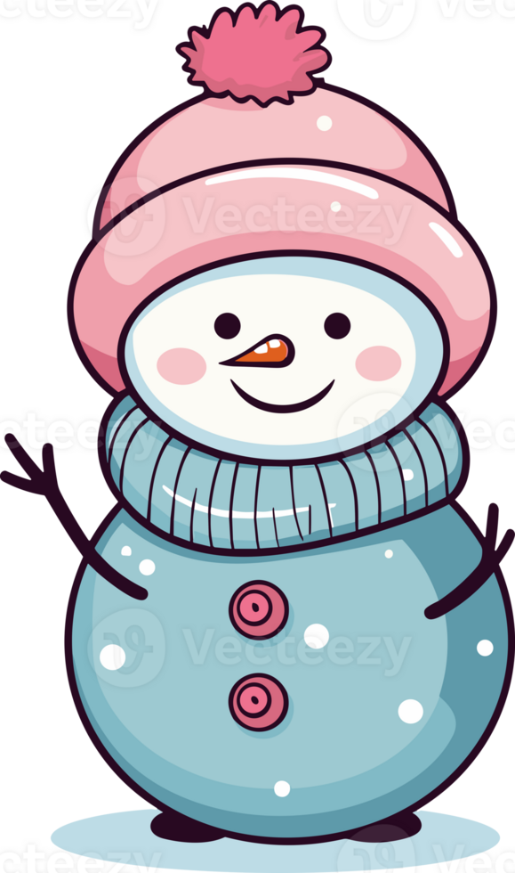 Whimsical Winter Charm with Adorable Snowman png