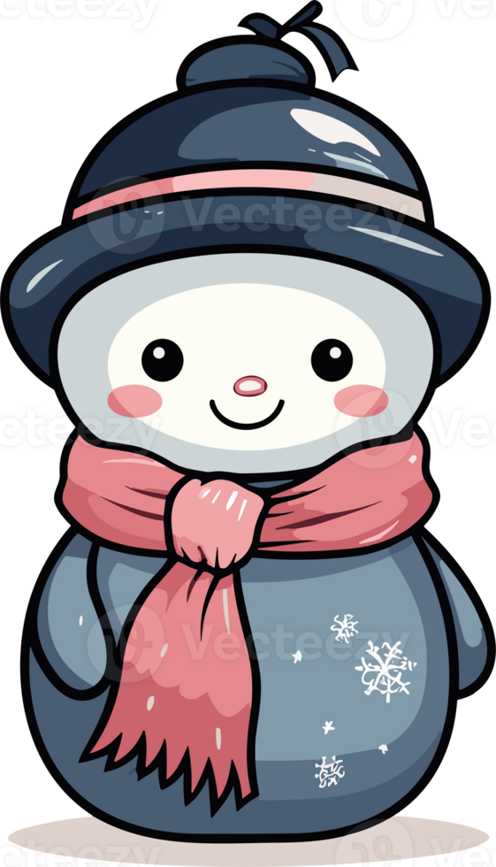 Whimsical Winter Charm with Adorable Snowman png