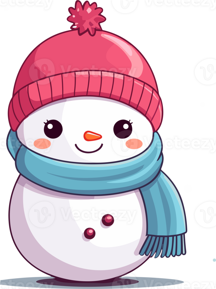 Whimsical Winter Charm with Adorable Snowman png
