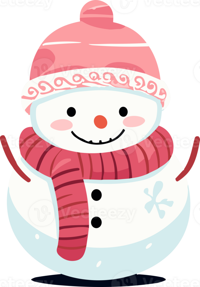 Whimsical Winter Charm with Adorable Snowman png