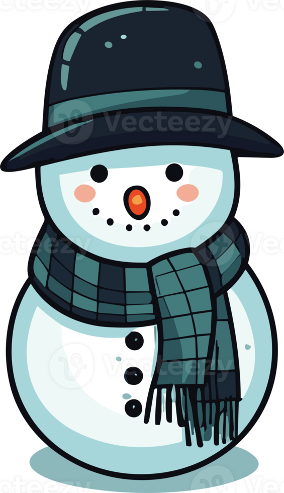 Whimsical Winter Charm with Adorable Snowman png
