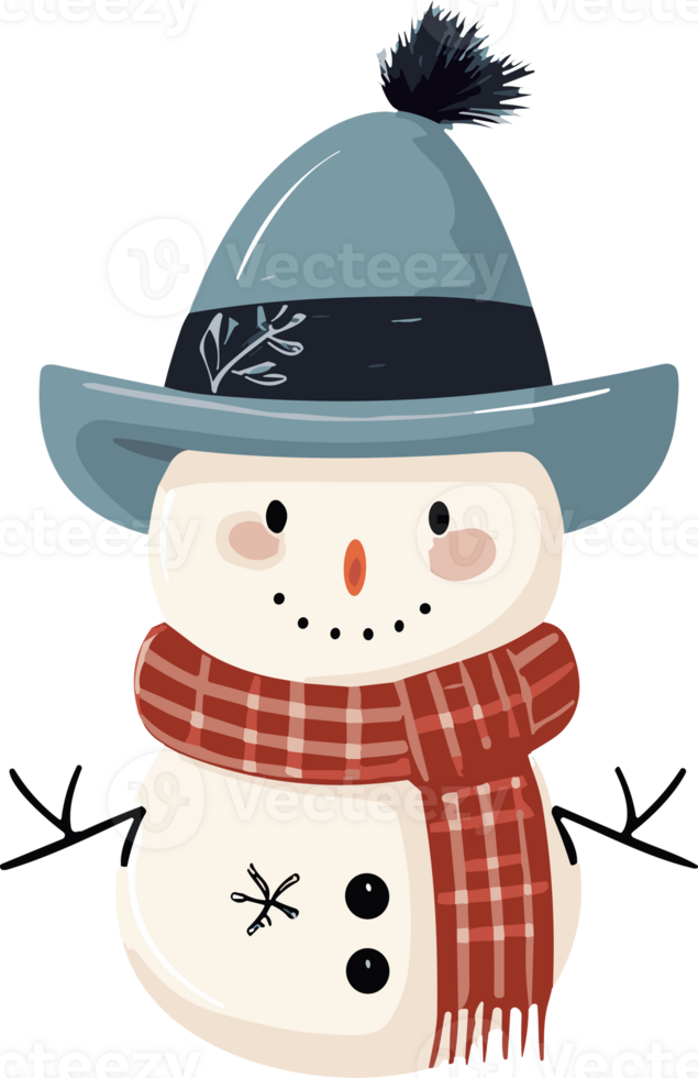 Whimsical Winter Charm with Adorable Snowman png
