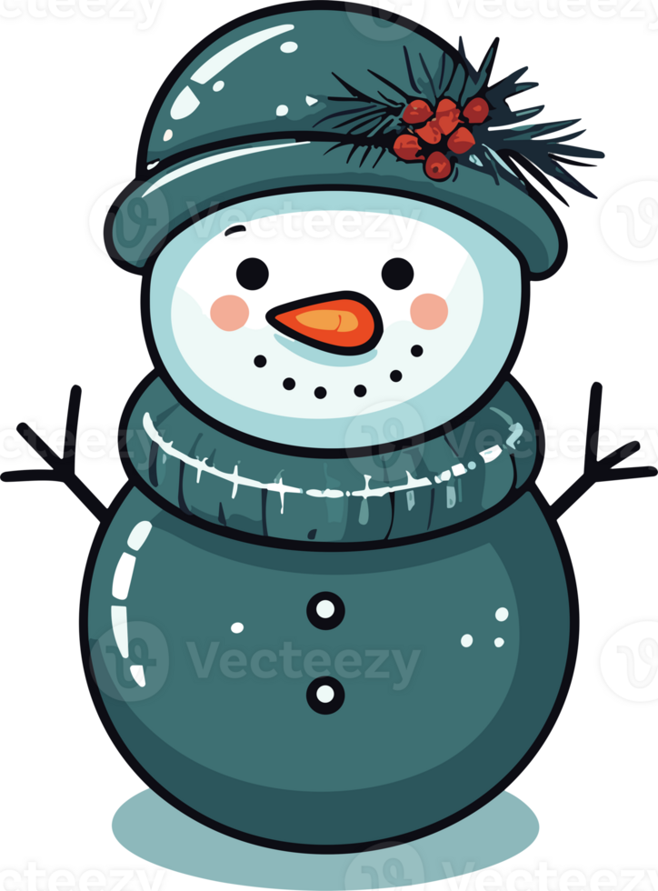 Whimsical Winter Charm with Adorable Snowman png