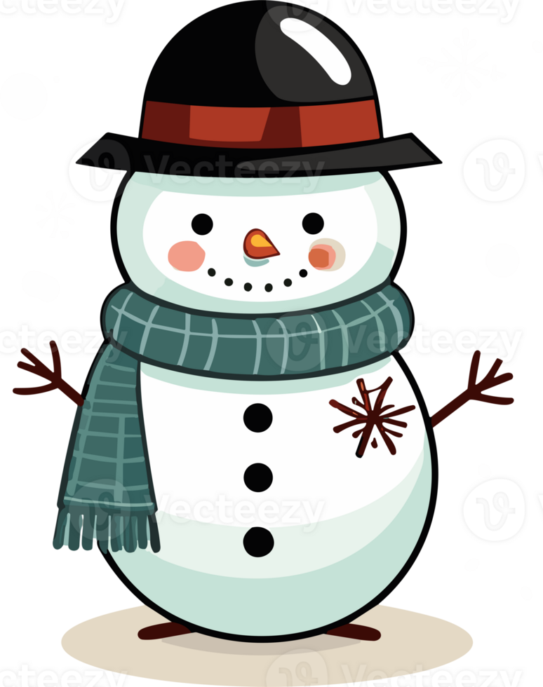 Whimsical Winter Charm with Adorable Snowman png