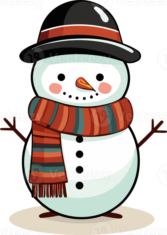 Whimsical Winter Charm with Adorable Snowman png
