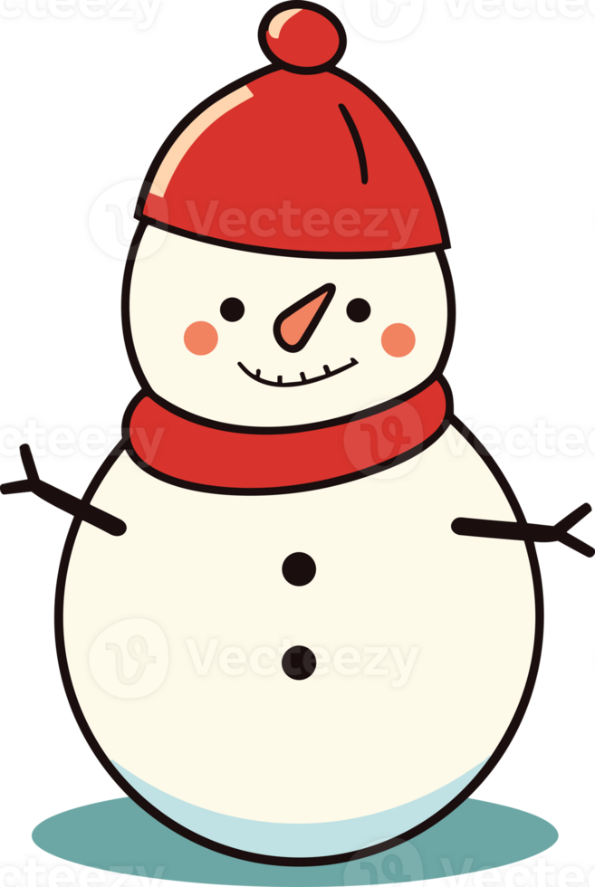 Whimsical Winter Charm with Adorable Snowman png