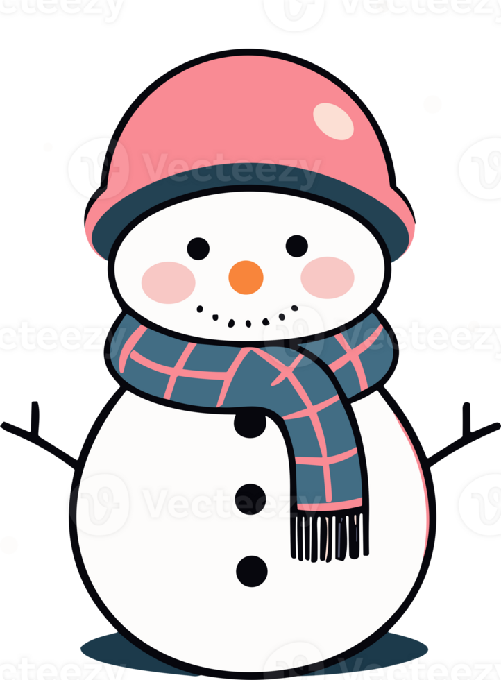 Whimsical Winter Charm with Adorable Snowman png