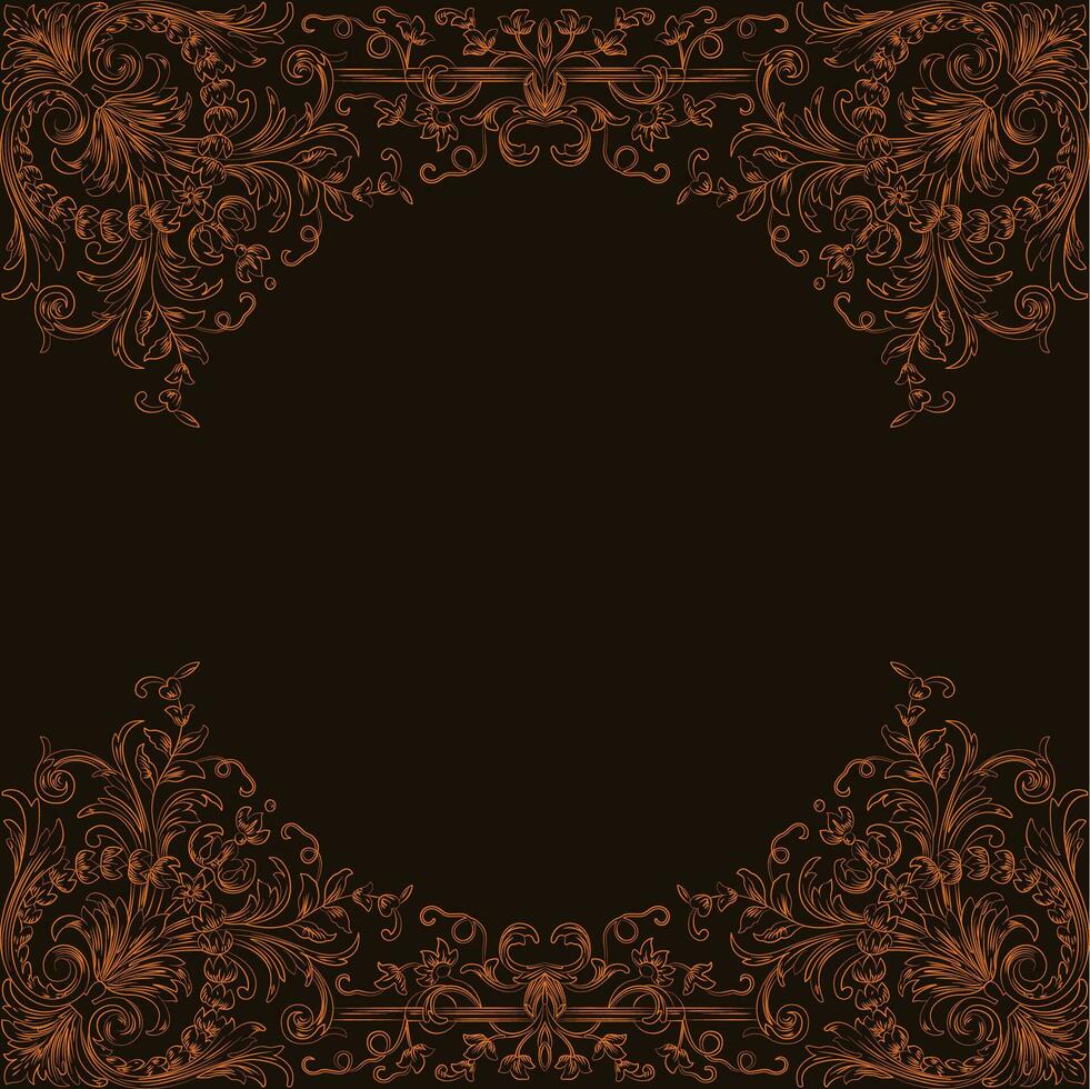 A decorative border on a textured brown and black background vector