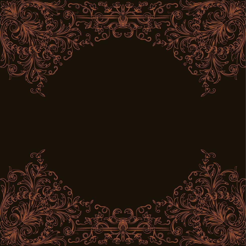 A decorative border on a textured brown and black background vector