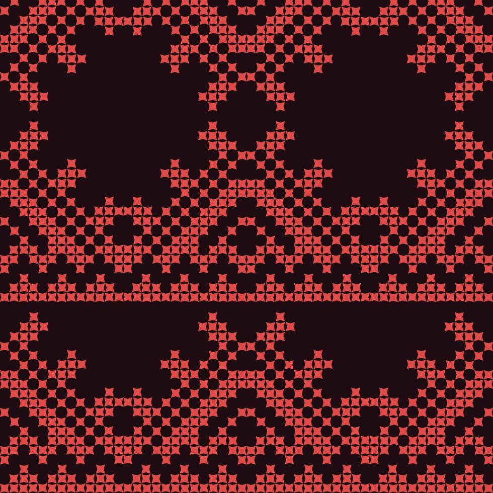 A red and black pattern with stars on it, seamless repeated border vector