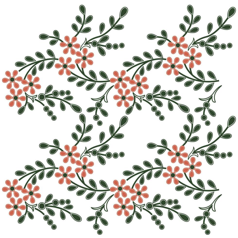 A vibrant red flower pattern on a crisp white background vector