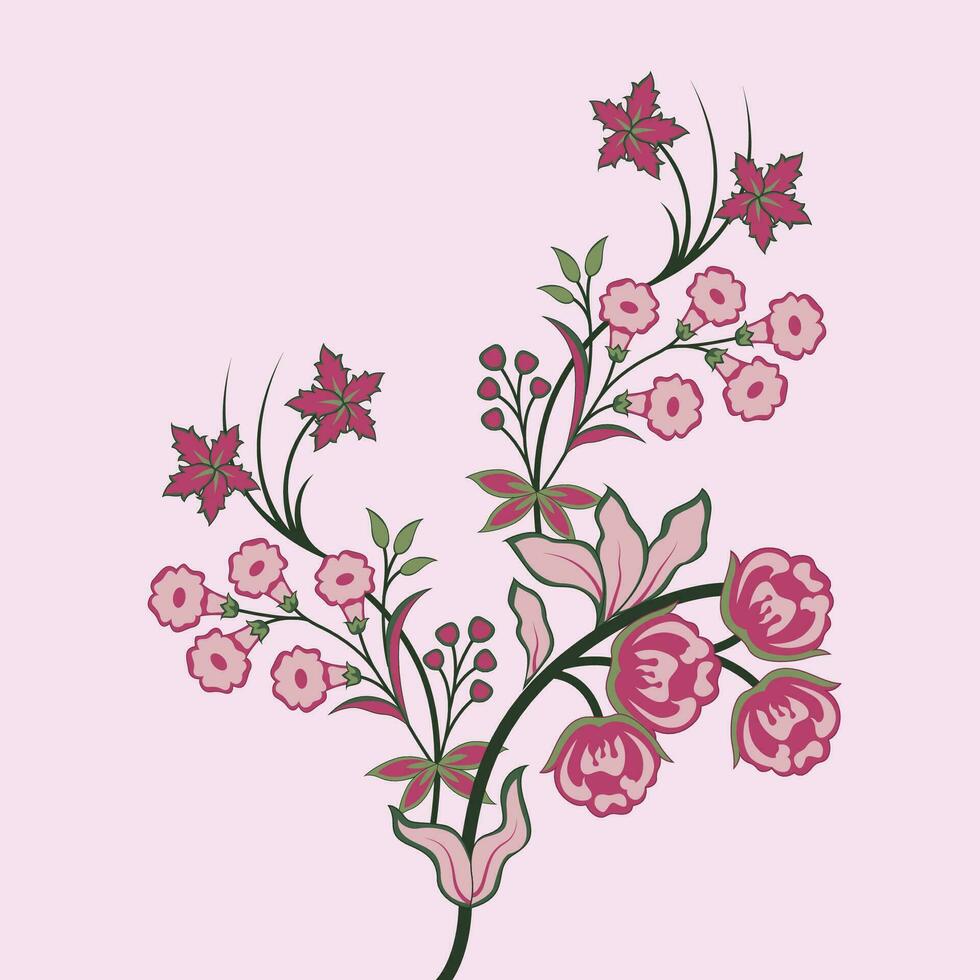 A vibrant pink and red flower against a soft pink background vector