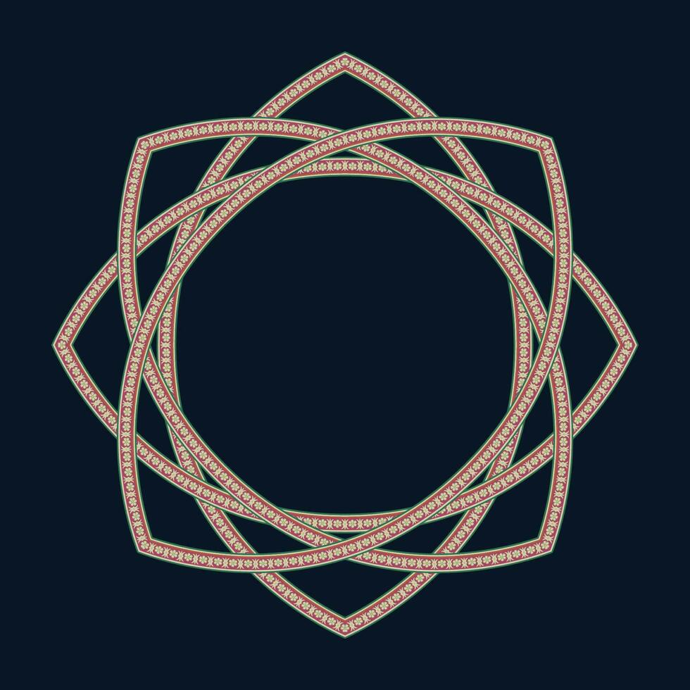A circular frame made of diamonds on a dark background vector