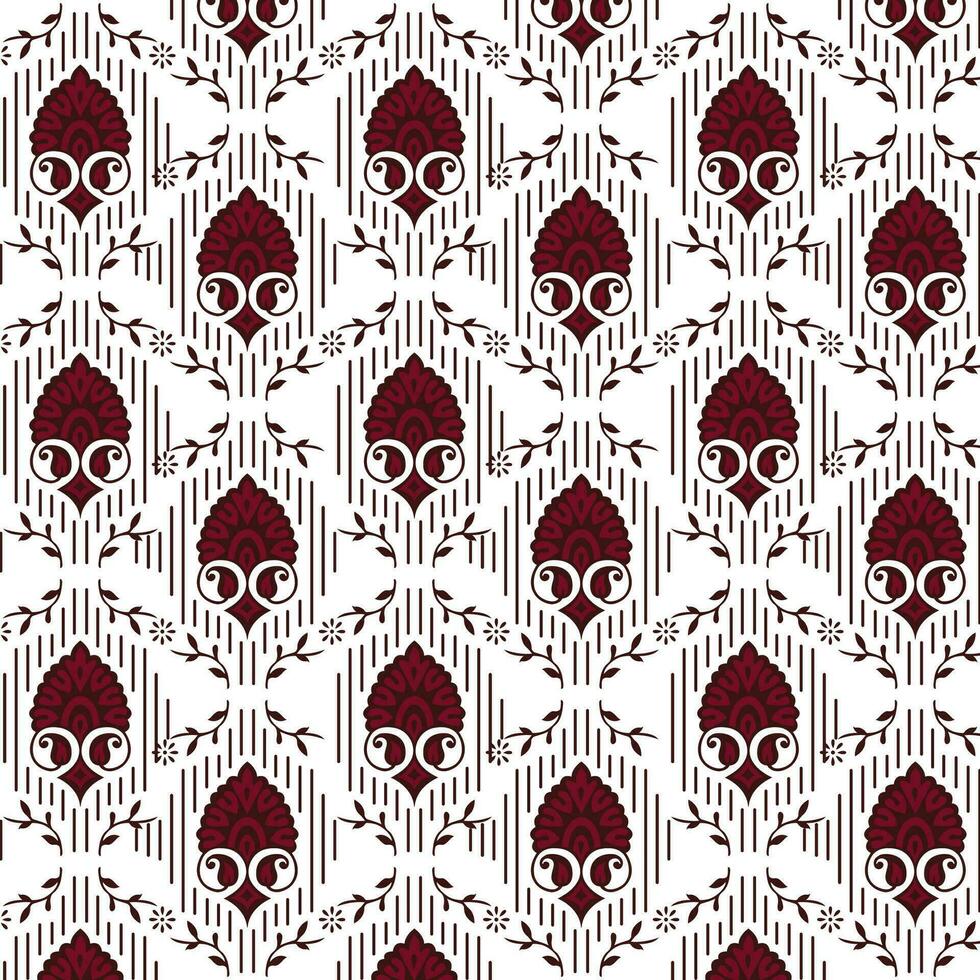 Adobe Illustrator aA vibrant red and white wallpaper with a beautifully intricate design, repeated seamless patternArtwork vector