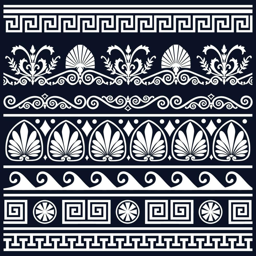 Greek-inspired border and divider designs vector