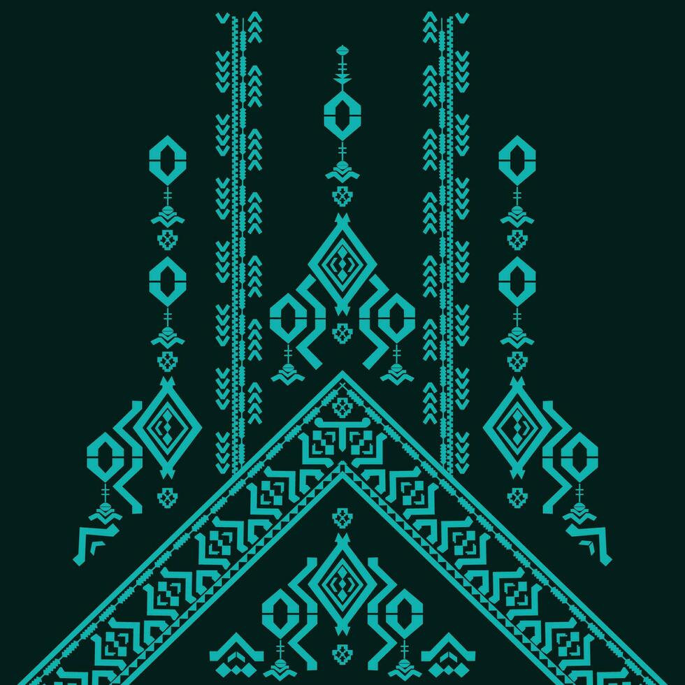 Geometric monochrome abstract pattern, border vector