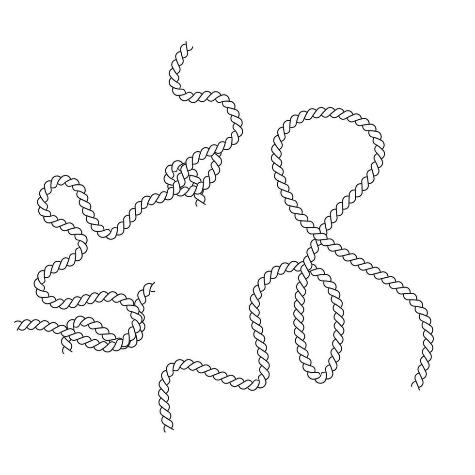 A hand-drawn rope forming unique sign vector