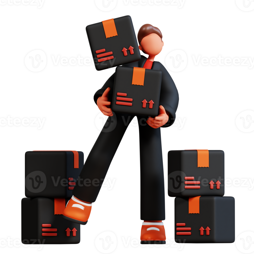 3D Male Character Illustration Black Friday png