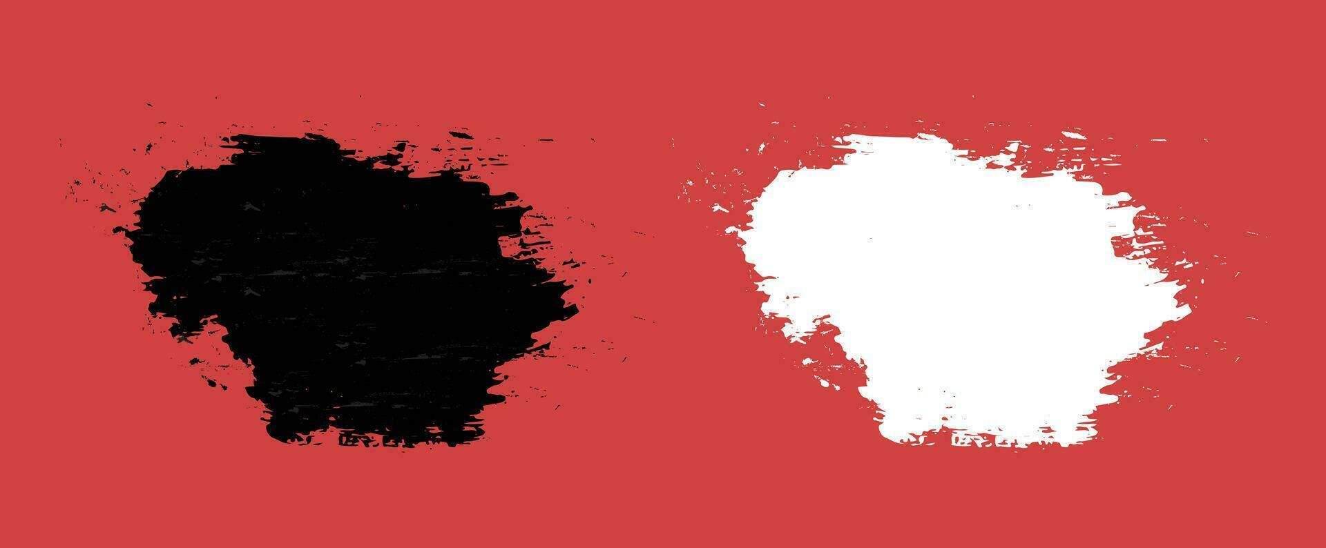 Distress grunge brush stroke set vector