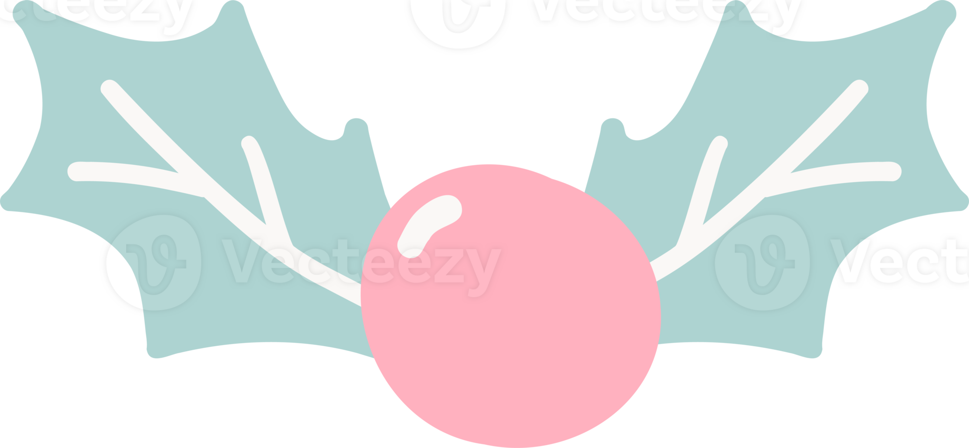 Pink Christmas mistletoe decoration png