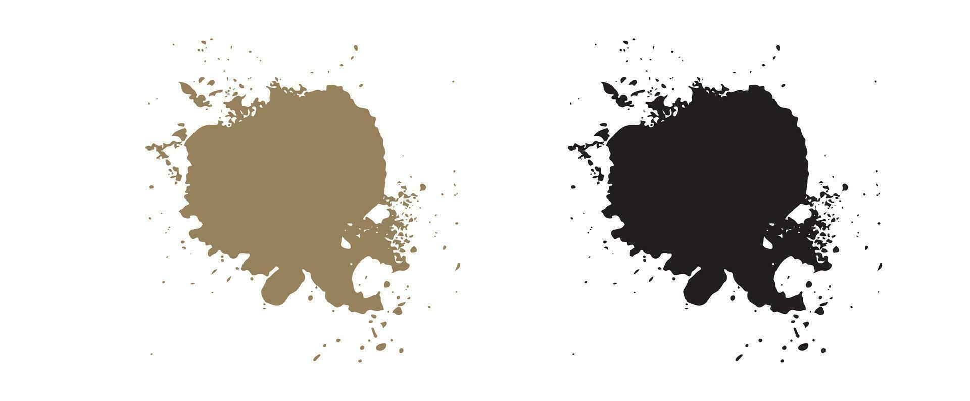 Ink paint brush stroke illustration set vector
