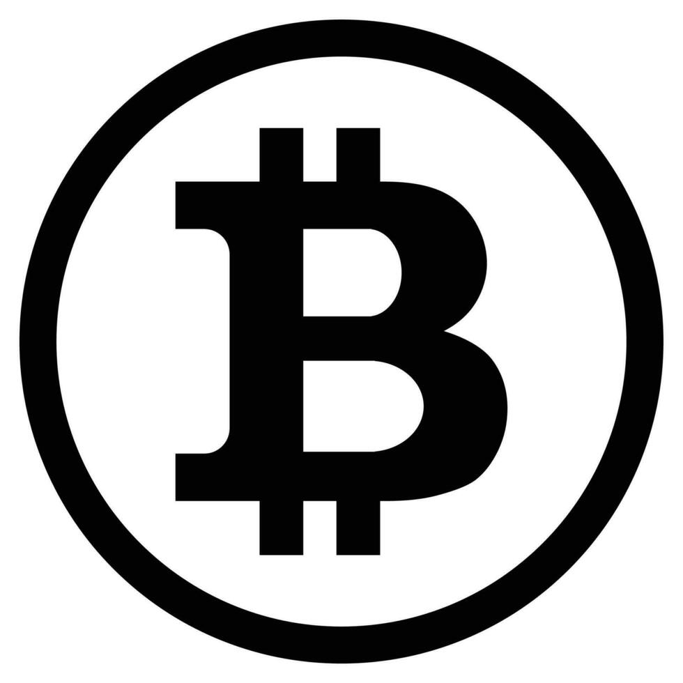 Bitcoin symbol vector. Illustration of virtual currency digital, gold cryptocurrency vector