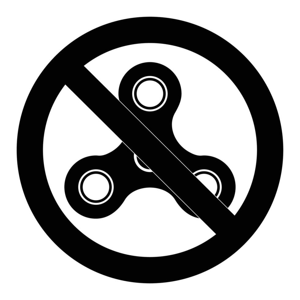 prohibición hilandero icono. vector detener agitarse juguete, ilustración de Insignia prohibición hilandero