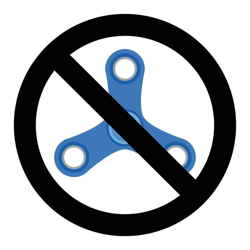 No spinner icon. Vector ban spinner icon, toy sign prohibition illustration