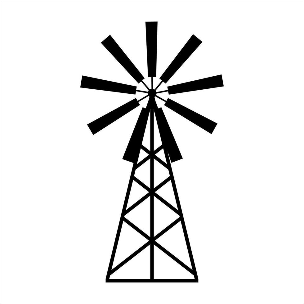 Windmill icon, turbine illustration vector