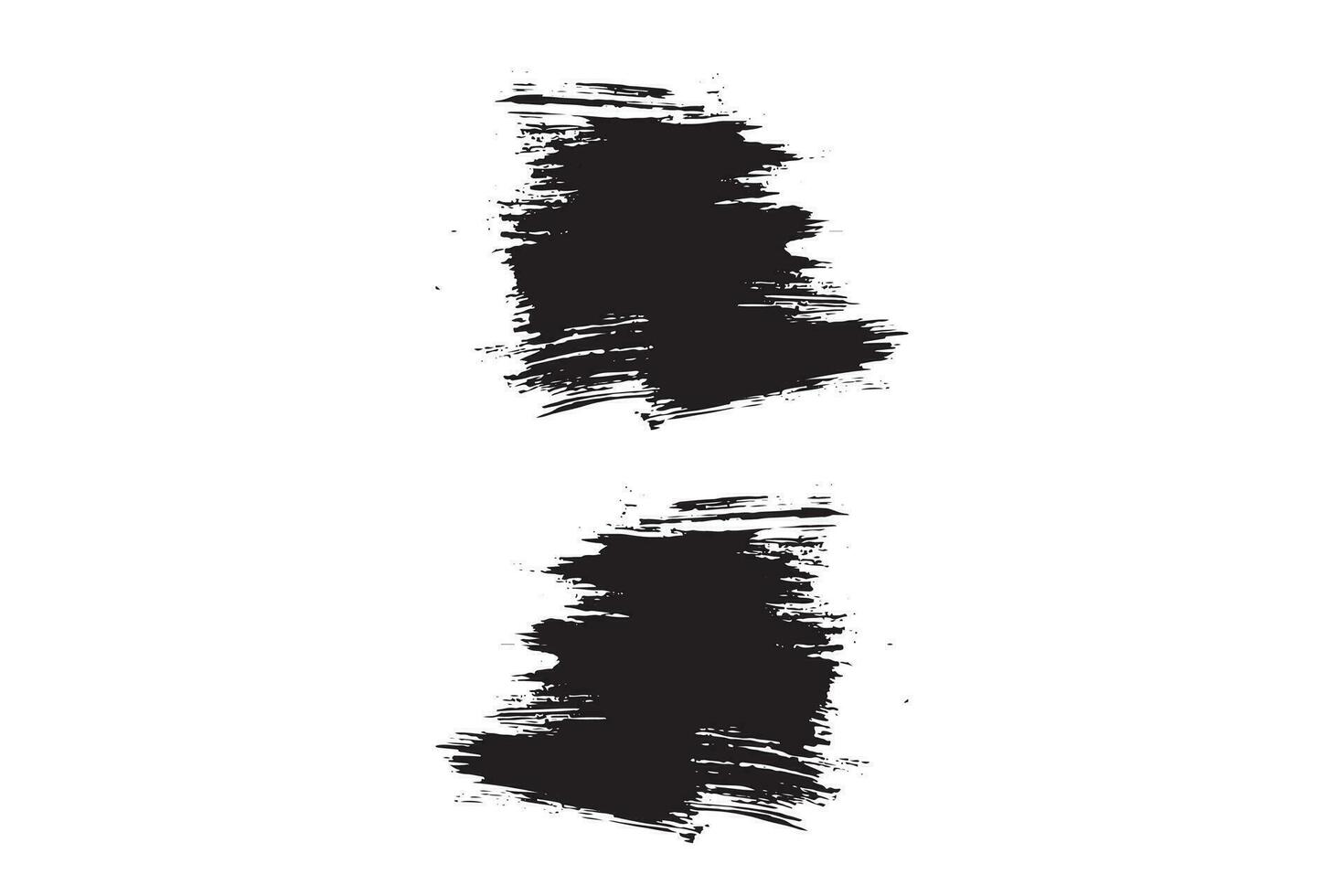 Ink paint brush stroke set vector